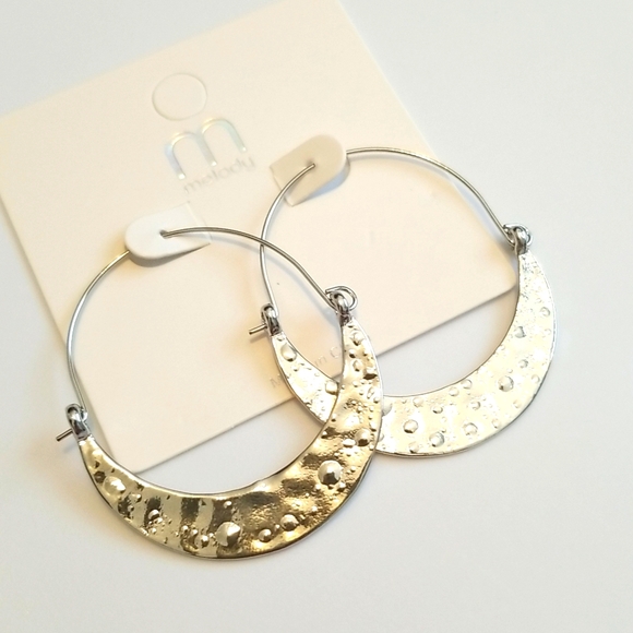 3 for $15 Textured Silver Hoop Earrings - Picture 8 of 8